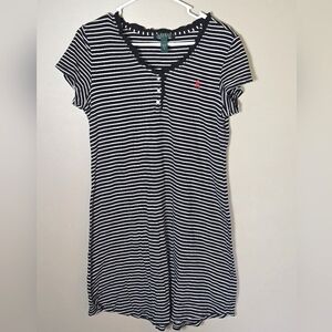 Women's Lauren Ralph Lauren 100% Cotton Striped Midi Dress, Medium